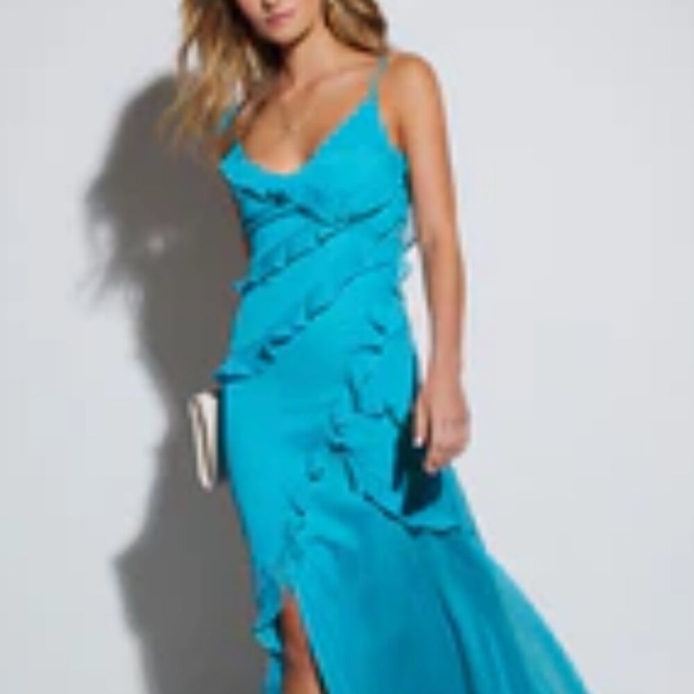 VICI All about love Chiffon Maxi dress Teal